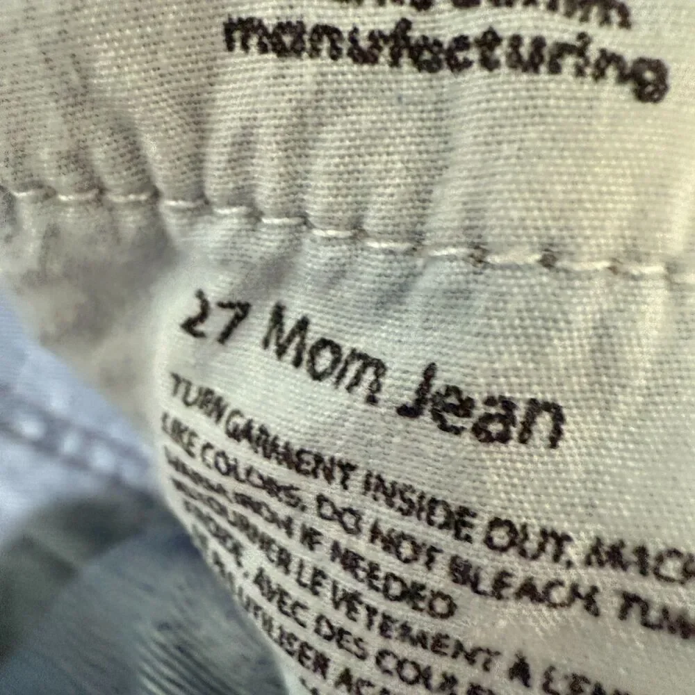 Women Abound High Rise Distressed Mom Jeans in Light Blue Size 27 Casual